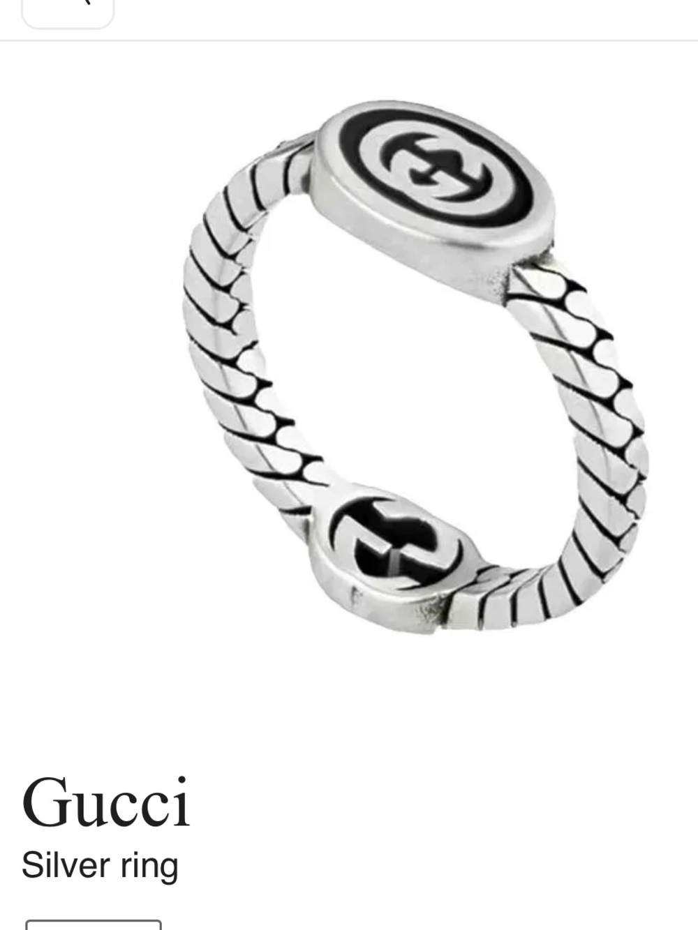 Gucci GG Interlocking Ring 925 Silver